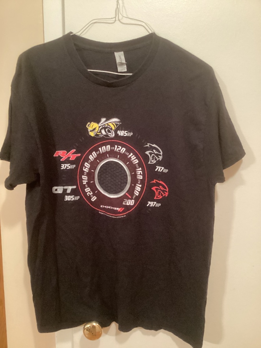 Speedometer Dodge Challenger & Charger Trim Levels t-shirt (L)